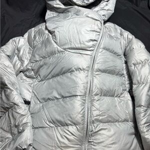 Nike Women's Metallic Silver Puffer Jacket
